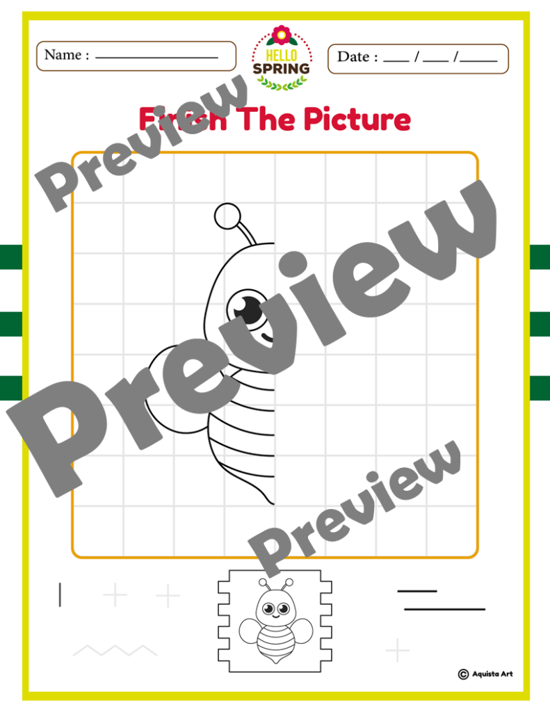 Spring Finish The Picture Worksheets
