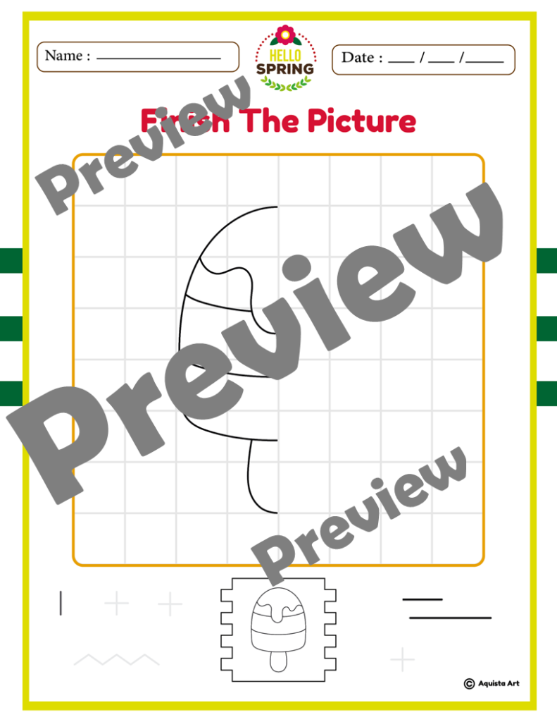 Spring Finish The Picture Worksheets