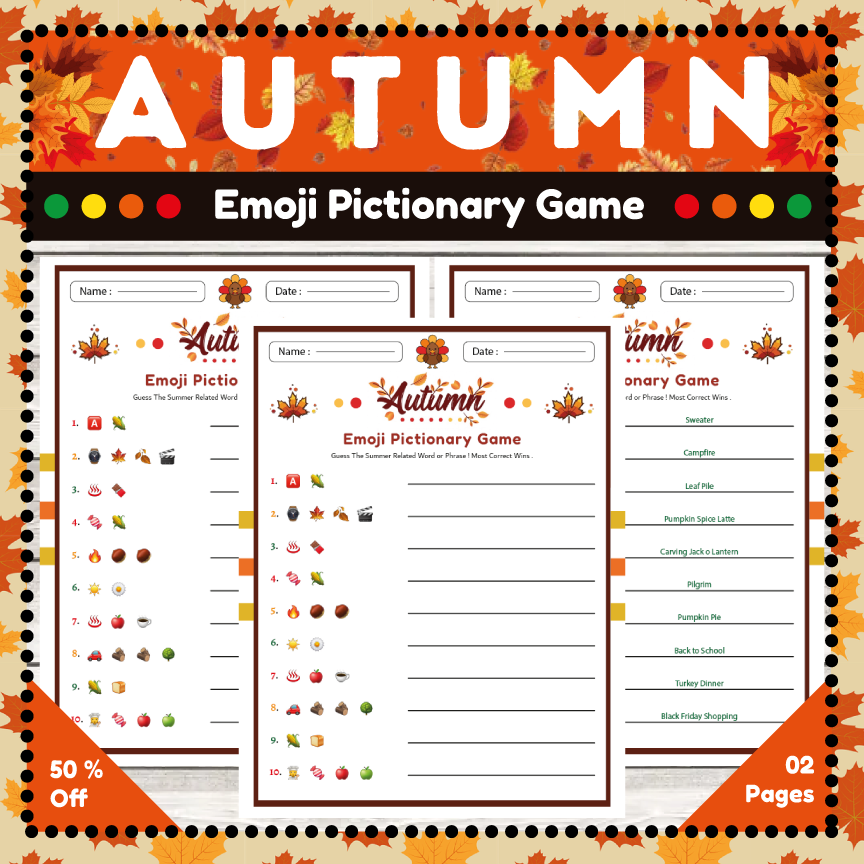 Fall Emoji Pictionary Game