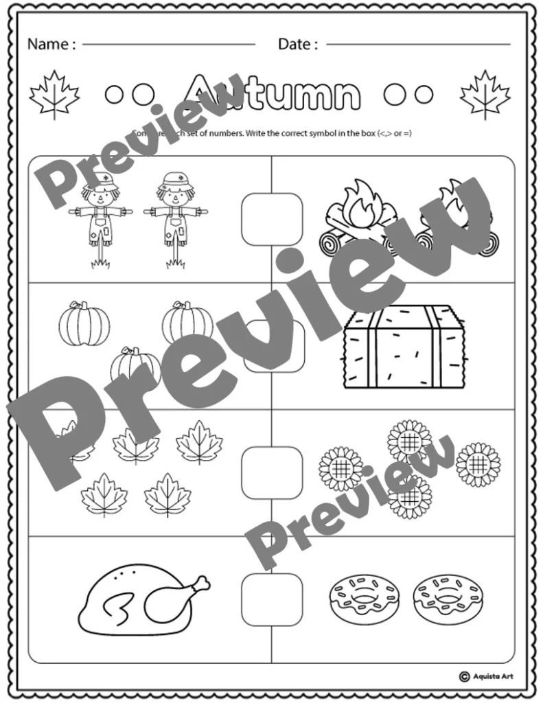 Fall math and literacy packet