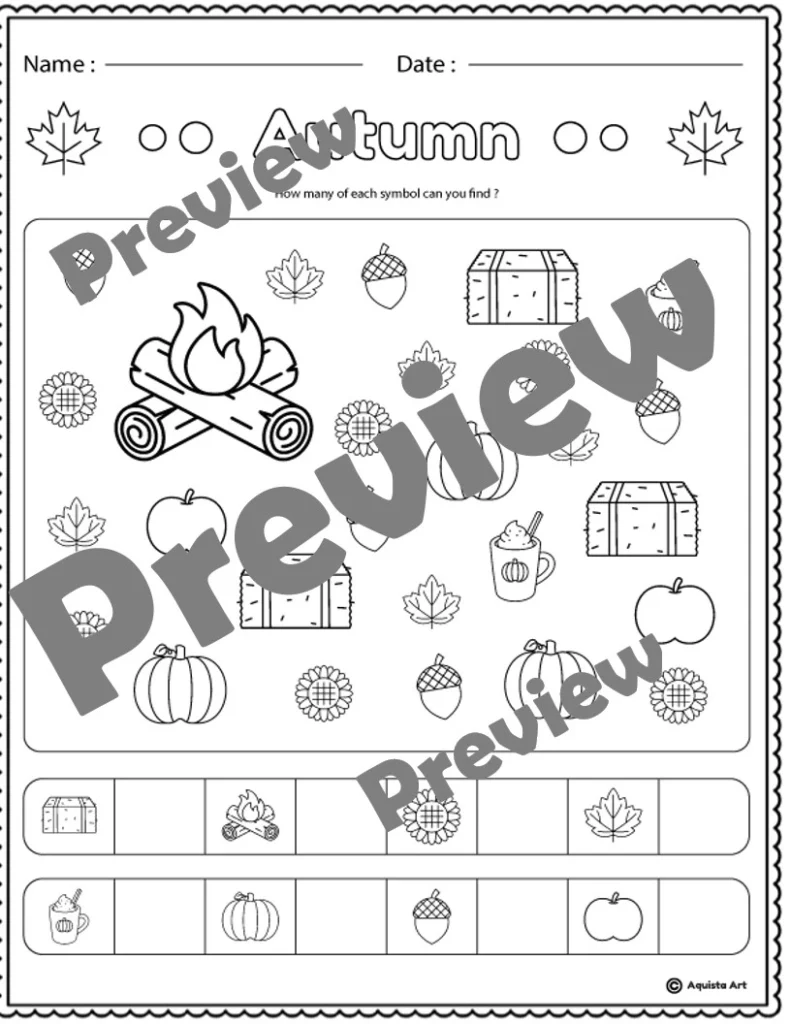 Fall math and literacy packet