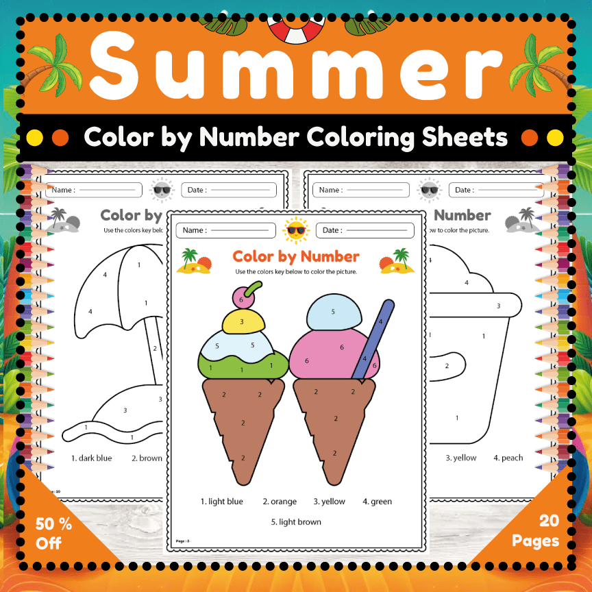 Summer Color by Number