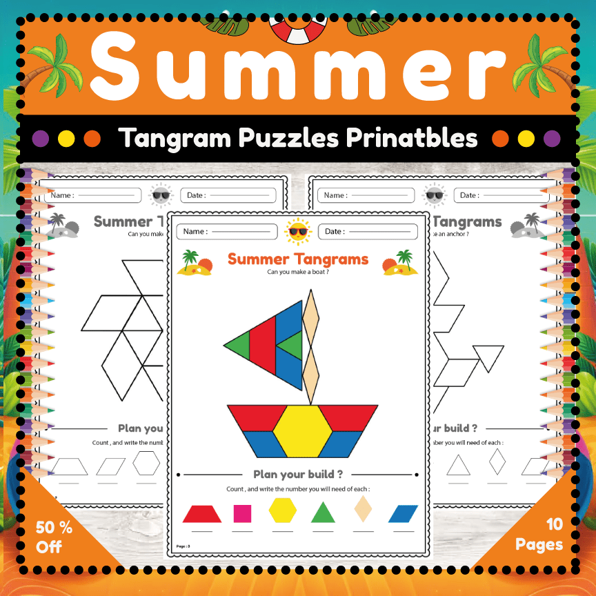 Summer Tangram Printables