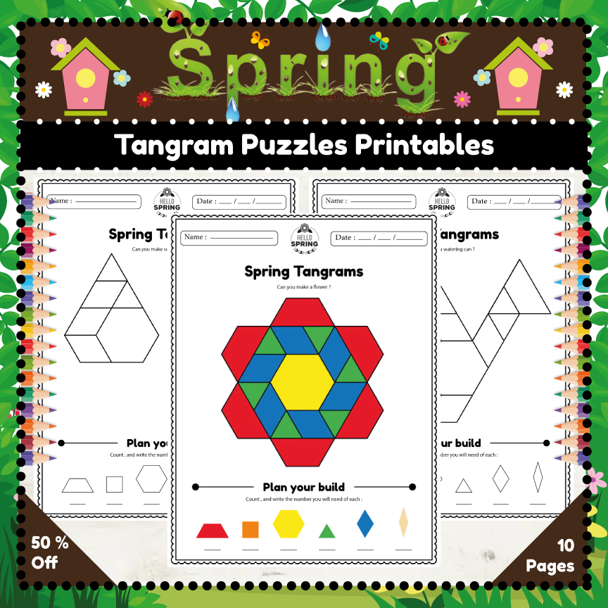 Spring Tangrams Printables