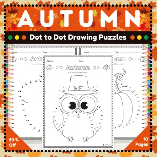 Autumn dot to dot Thumbnail Fall Dot to Dot Activities
