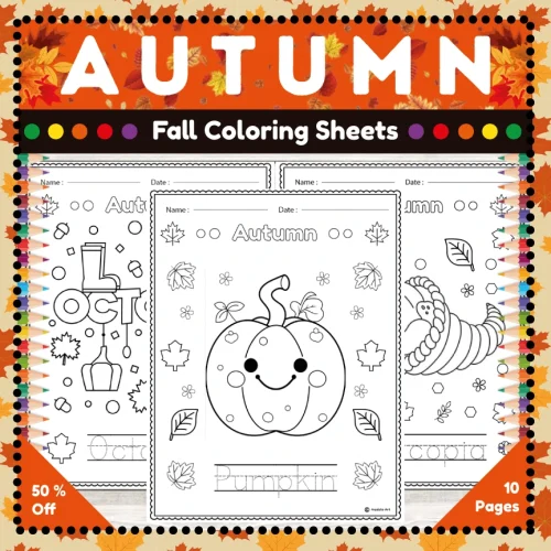 Fall Themed Coloring Pages Thumbnail Autumn Themed Coloring Pages