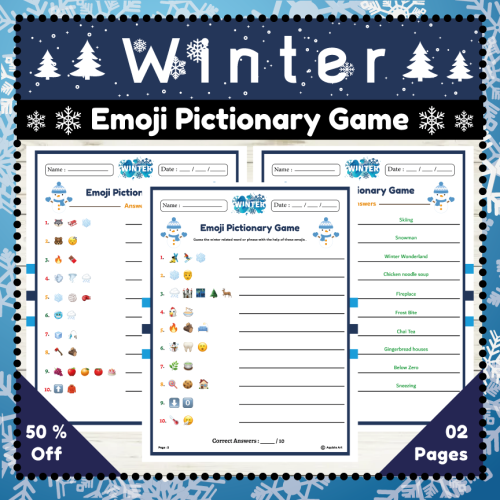 Thumbnail Winter Emoji Pictionary Game
