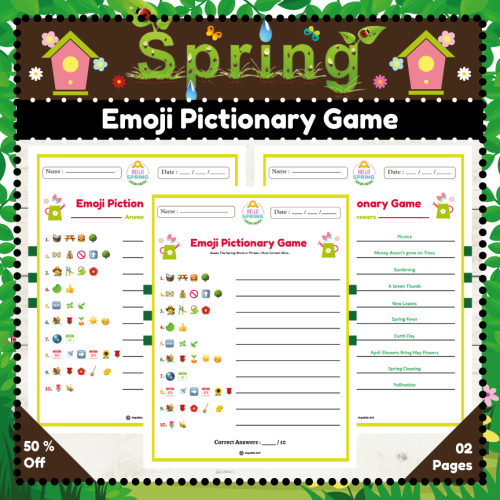 Spring Emoji Pictionary Game Spring Emoji Pictionary Game