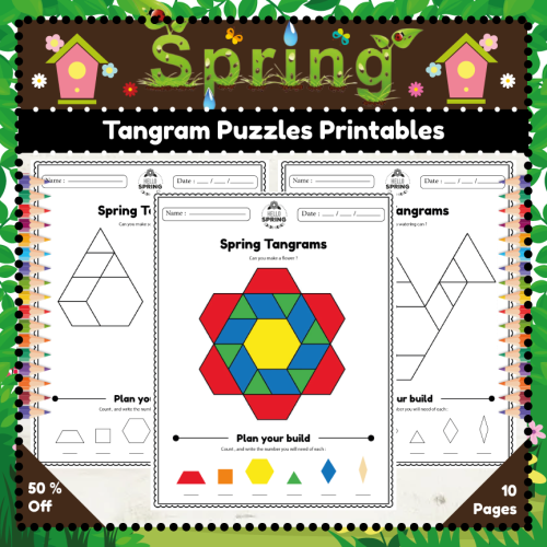 Spring Tangrams Printables Spring Tangrams Printables
